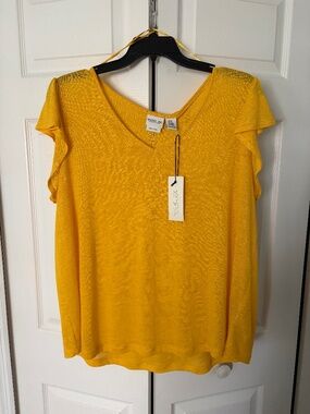 Rachel Zoe Womens' top, 2X, Yellow/Gold